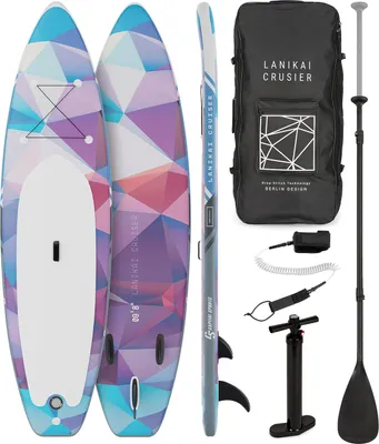 Produktbild von Lanikai Cruiser 9.8 aufblasbares Paddelboard SUP-Board-Set 305x77x10, Farbe:Blau / rot