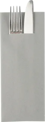 Produktbild von Sovie HORECA Besteckserviette "Pub" in Grau aus Linclass® Airlaid 40 x 33 cm, 1/8 Falz, 75 Stück