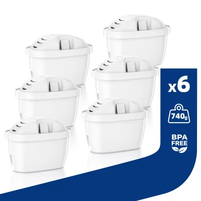 Image de pack de 6 filtres à eau, remplacement de Brita® Maxtra+® Plus, Maxtra Pro® All-in-1 , Compatible avec Brita® Marella® (6)