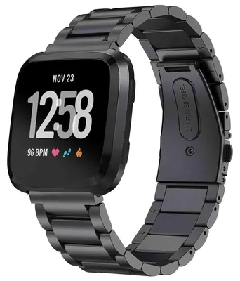 Produktbild von imoshion Edelstahlarmband für das Fitbit Versa / Versa 2 / Versa Lite - Schwarz
