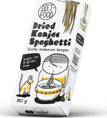 Zdjęcie produktu dla MAKARON (SUCHY KONJAC) SPAGHETTI BEZGLUTENOWY 80 g - DIET-FOOD