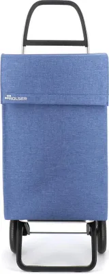 Image de Rolser Chariot de courses Jean Tweed - 2 roues - Bleu - Chariot de courses pliable en aluminium et polyester, avec poignée ergonomique et tissu imperméable, capacité 43L.
