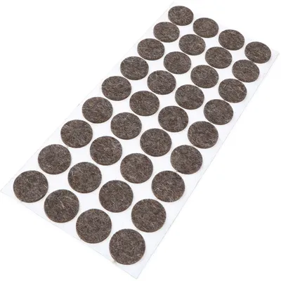 Produktbild von Adsamm® | 36 x Woll-Filzgleiter | Ø 24 mm | Braun | rund | 3 mm starke selbstklebende Möbelgleiter aus echtem Wollfilz