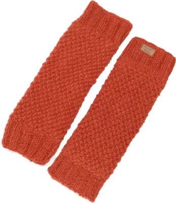 Produktbild von Wollstulpen mit Perlmuster, Strickstulpen aus Nepal, Beinstulpen - Rostorange, Uni, Wolle, 37*12 cm, Socken & Beinstulpen