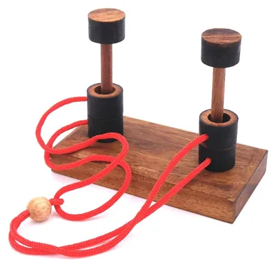 Produktbild von 2 Pilone - Seilpuzzle aus Holz mit überraschender Lösung