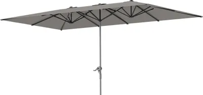 Zdjęcie produktu dla Parasol podwójny Outsunny z korbką 451 x 264 cm, ochrona UV 50+, wiatroodporny parasol ogrodowy, parasol balkonowy, aluminiowy parasol rynkowy, ochrona przeciwsłoneczna na balkon, taras, ogród, ciemnoszary