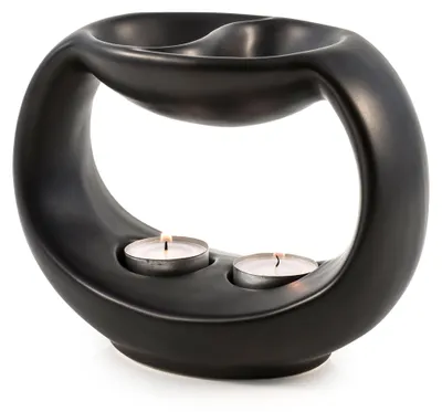 Produktbild von Duftlampe schwarz Yin & Yang, H 14 cm, für 2 Duftöle, aromatisch, Dekoration