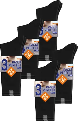 Produktbild von NUR DIE Herren Basicsocken 15-Pack Passt Perfekt bequeme Alltagssocken - schwarz - Größe 43-46