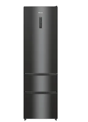Produktbild von Hisense Kühl-Gefrierkombination, freistehend, Inox Schwarz, NoFrost, Modell RM469N4AFD1, 229L Kühlen / 113L Gefrieren, 60x200x66.3 cm, Gefrierleistung 13kg/24h, 218.82 kWh/Jahr