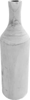 Immagine prodotto di Vaso decorativo 46 cm in legno di paulownia - Bottiglia XXL - Colore: bianco lavato