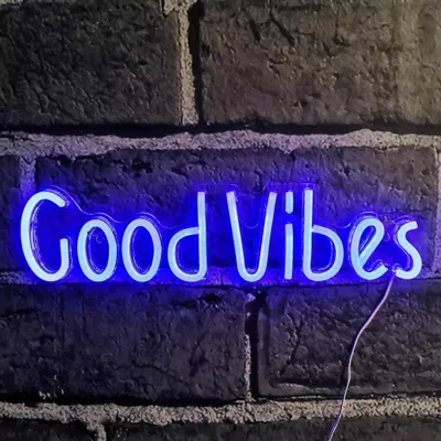Immagine prodotto di Luce LED NEON, applique decorativa, Good Vibes blu, circa 50 x 12,5 x 2 cm