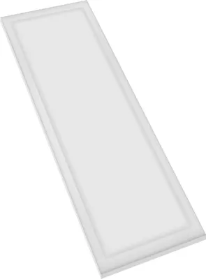 A white LED panel light is shown against a white background.
