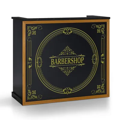 Produktbild von BarberPub Empfangstheke mit 2 Schubladen&3 Schränken, Empfangstisch Abschließbar, Empfangstresen, Rezeptionstisch Rezeptionstheke Kassentheke R9773