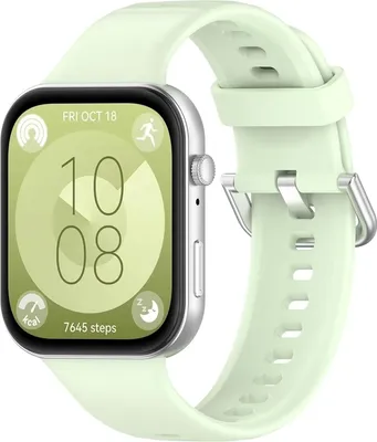 Produktbild von Strap-it Silikonarmband mit Schnalle – passend für Huawei Watch Fit 3 (Hellgrün)