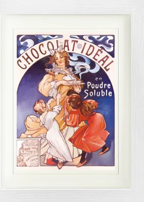 Produktbild von Alphonse Mucha Gerahmtes Bild Mit Edlem Passepartout | Wand-Bilder | Im Bilderrahmen - Chocolat Idéal, 1897 (40 x 30 cm)