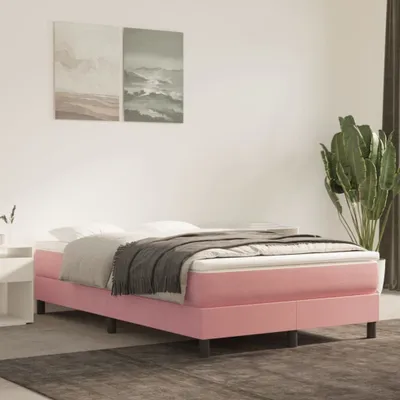 Zdjęcie produktu dla The Living Store Materac sprężynowy kieszeniowy różowy 120x200x20 cm aksamitny