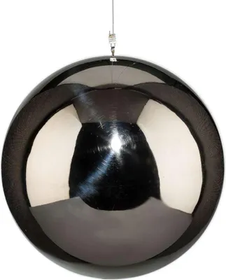 Produktbild von EDELSTAHL KUGEL HÄNGER glänzend poliert ca 100mm/10cm mit Aufhängung.