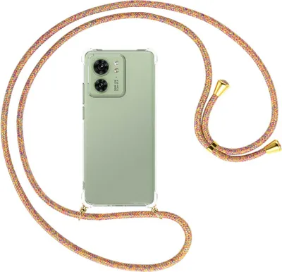 Produktbild von Handykette Backcover-Schutzhülle mit Band (Metall goldfarben) für Motorola Edge 40 5G (6.55'') - Rainbow