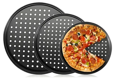 Pizzablech-Set 3-teilig, antihaft, 26/28/32 cm, rund
