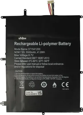 Produktbild von vhbw Akku kompatibel mit Trekstor Primebook P14 Notebook (5500 mAh, 7,6 V, Li-Polymer)
