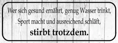 Produktbild von vianmo Holzschild 10x27 cm wer sich gesund ernährt Spruch Zitat