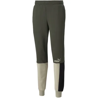 Image de Pantalon de jogging PUMA Ess+ Metallic Block pour hommes, couleur putty, taille S