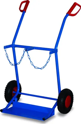 Produktbild von Stahlflaschenkarre für 2 Stahlflaschen à 20l Inhalt Lufbereifung 710 x 570 x 1110 mm