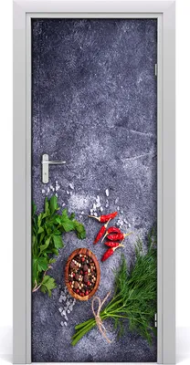 Produktbild von Tulup Türaufkleber 75x205 cm Dekorative Aufkleber Selbstklebend Wasserdichte Tapete Abnehmbar Schlafzimmer Wohnzimmer Wohnkultur - Kräuter und Gewürze