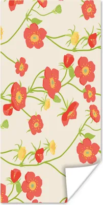 Produktbild von MuchoWow® Poster Blume - Feldblumen - Muster 60x120 cm - Wandschmuck