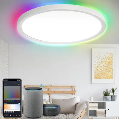 Produktbild von Yakimz 24W Intelligente LED-Deckenleuchte mit RGB-Bluetooth, dimmbar - Modern für Kinderzimmer und Büro