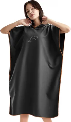 Produktbild von Strandtuch Flintronic Mikrofaser-Poncho, 110 x 80 cm, schnell trocknendes Badetuch mit Kapuze, lange Wickelhilfe für Damen und Herren, ideal für Stran