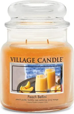 Produktbild von Village Candle – Peach Bellini – Mittlere Kerze – 105 Brennstunden