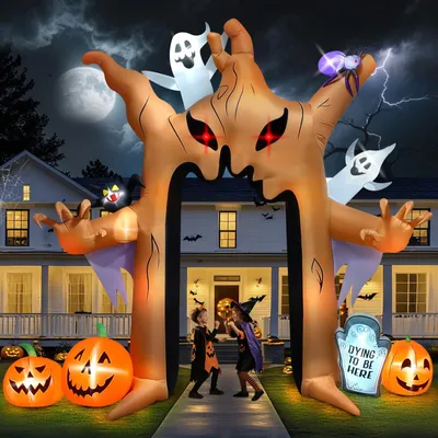 Aufblasbarer Halloween-Geisterbogen mit LED, 383x270x165 cm
