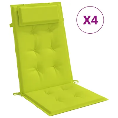 Image de vidaXL Coussins de chaise à haut dossier 4 pcs. Tissu Oxford vert vif