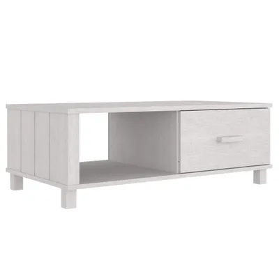 Produktbild von Couchtisch HAMAR Weiß 100x55x35 cm Massivholz Kiefer
