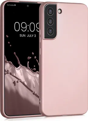 Produktbild von kwmobile Case kompatibel mit Samsung Galaxy S22 Plus Hülle - Schutzhülle aus Silikon metallisch schimmernd - Handyhülle Metallic Rosegold