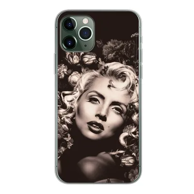 Produktbild von MuchoWow® Handyhülle Schutzhülle Hülle für iPhone 11 Pro Frau - Blumen - Schmetterling Silikon Softcase Handy Hülle - Handy