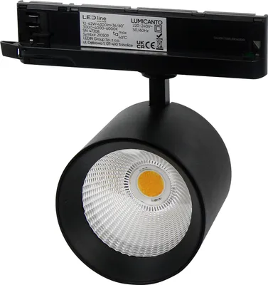 Produktbild von LUMICANTO Schienenlicht 6-20W Einstellbar | IP20 Schutzart | CCT einstellbare Farben 3000-6000K | 3 Phasen, Schwarz