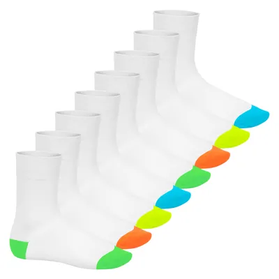 Produktbild von Footstar Herren & Damen Baumwollsocken (8 Paar) Socken im Neon Look - Fun Weiß 43-46