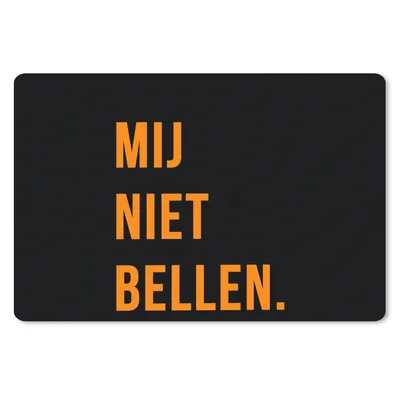 Produktbild von MuchoWow® Schreibtischunterlage Zitate - Sprichwörter - Ruf mich nicht an. - Orange - Schwarz 60x40 cm - XXL Mauspad - Großes Mauspad