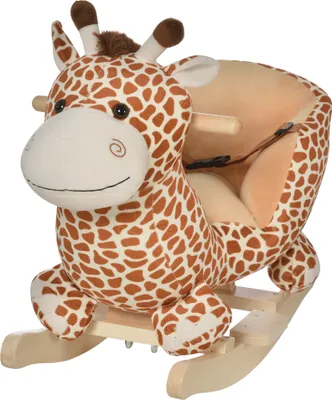 Produktbild von HOMCOM Schaukelpferd Schaukeltier Schaukelspielzeug Babyschaukel Spielzeug Kinder Lieder L60 x B33 x H45 cm