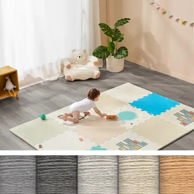 Produktbild von LZQ Vinylboden 5m², selbstklebend, PVC Bodenbelag, rutschfest und wasserfest, 36 Stück, 2 mm (Grau)