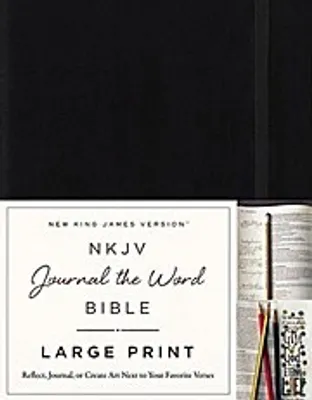 Obrázok produktu pre NKJV, Journal the Word Bible, Large Print, Hardcover, Black, Red Letter Edition