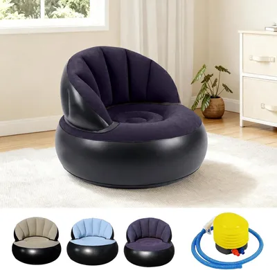 Produktbild von Aufblasbare Couch mit Pumpe, für Innen und Außen, 1 Stück, tragbarer Sitzsack für Camping
