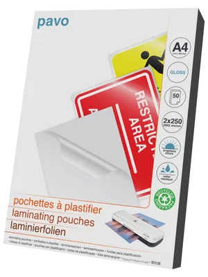 Zdjęcie produktu dla folia do laminacji pavo, DIN A4, błyszcząca, 500 mic