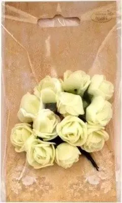 Produktbild von Kremfarbene Schaumstoffblumen, 2 cm Durchmesser, 12 Stück