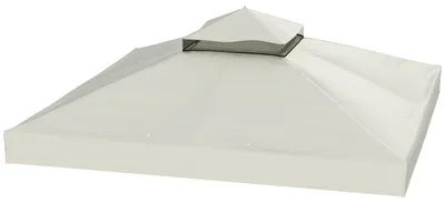 Produktbild von 3 x 3 m Ersatzdach für Pavillon, Pavillon-Ersatzplane mit Wasserablauf-Löchern, UPF30+, Sonnenschutz, Hellgrau