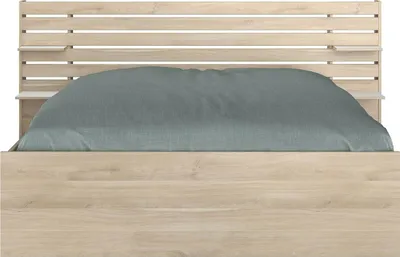 Image de Lit avec rangement - 160 x 200 cm - couleur bois - TENALIA II