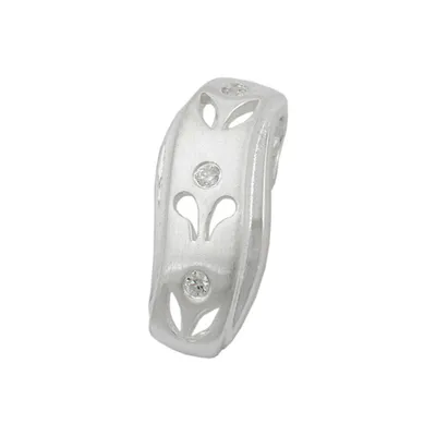 Produktbild von Anhänger 19x8mm durchbrochen 3xZirkonias Silber 925 silber 19x8mm