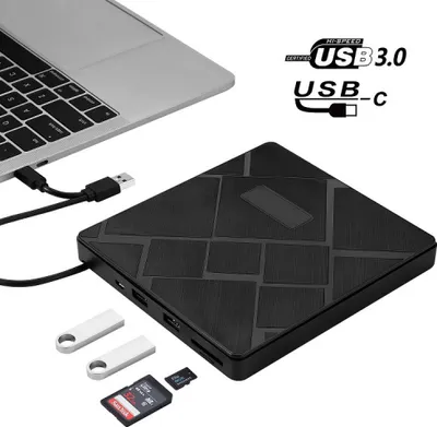 Produktbild von Externes CD Laufwerk, USB 3.0 & Type C DVD Laufwerk